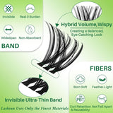 Lash Clusters Kit Wispy Eyelash Clusters Lashes Cluster Kit Cluster Eyelash Extensions Pestañas Postizas Naturales Thin Invisible Lash Band+Lash Bond&Seal,Tweezers (WL2-5 Kit)