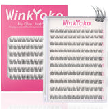 Self Adhesive Natural Lash Clusters-Fishtail Styles, Winkyoko No Glue Beginner Friendly Lashes, C Curl Diy Lash Extension, 8-14Mm Mixed Length Individval Natural-Look Eyelash Extension, Pre-Glued Long Lasting Lightweight Wispy Cat Eye Look No Glue Needed