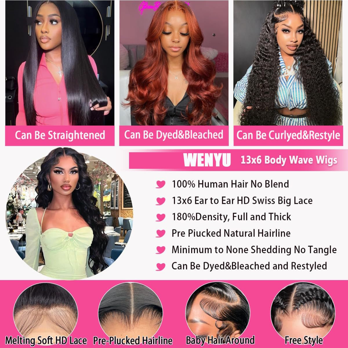 13X6 Lace Front Wigs Human Hair Wig Pre Plucked Body Wave Wig Human Hair Lace Frontal Wigs Human Hair Wigs for Black Women Glueless Wigs (Body Wave 13X6, 22 Inch Body Wave)