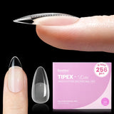 Beetles Tipex Lite Apex Nail Tips, 96/160/256/512PCS Pre-Etched Acrylic Nail Tips for Flat Nails & C-Curve Nail Beds, XS/S/M/L/XL Stiletto, Square, Almond & Coffin Nail Tips