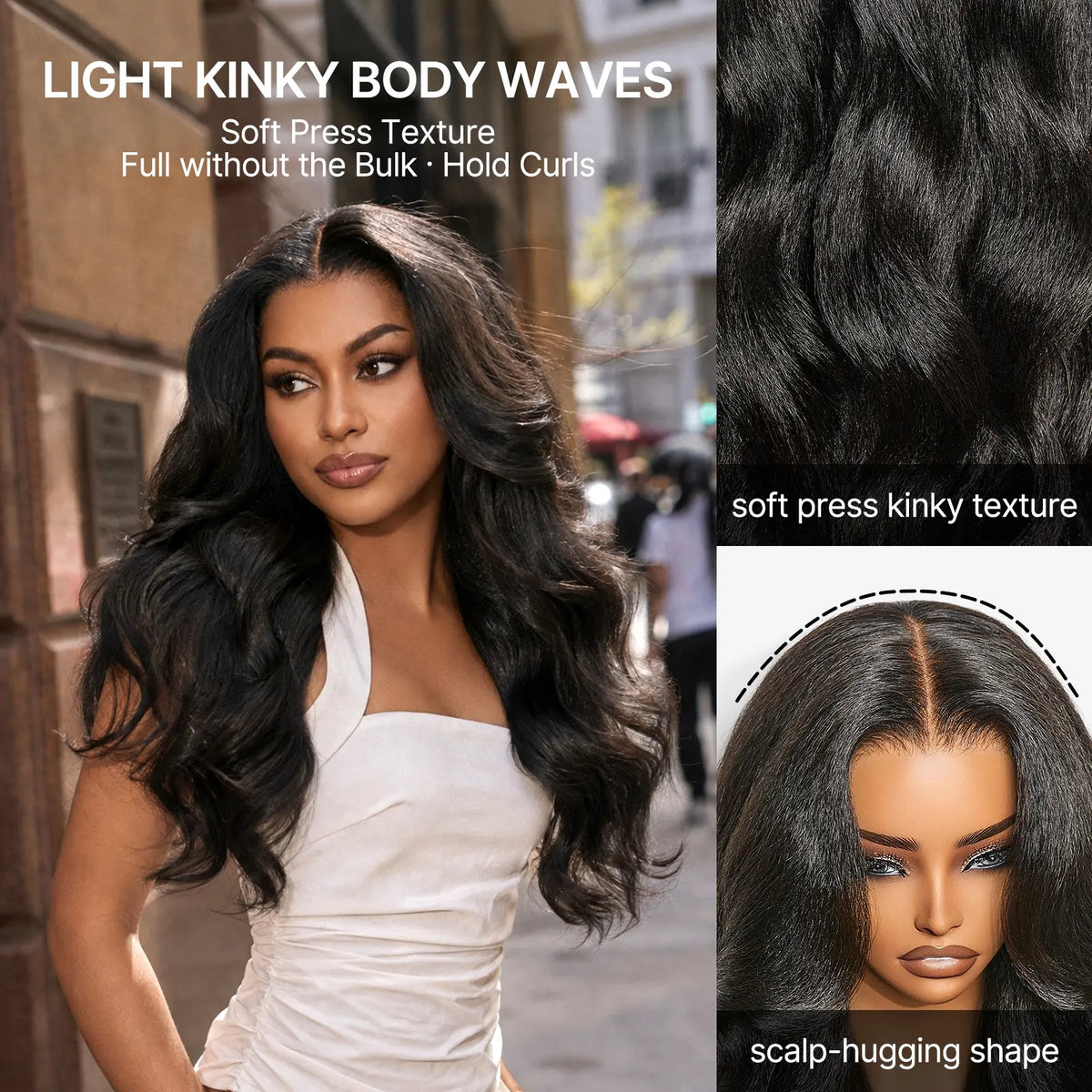 LUVME Kinky Body Wave Glueless Wig Natural Salon Blowout 7X6 Closure HD Pre-Cut Lace All-Day Comfort™ Partingmax #Tiktokshopbacktoschool #Sohochic