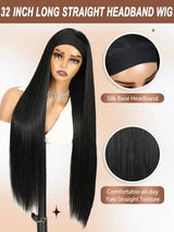 32 Inch Super Long Glueless Headband Half Wig for Women, Daily Wear Wig, Synthetic Wigs, Synthetic Straight Hair, Heat Resistant Fiber, Suitable for Daily & Party Use