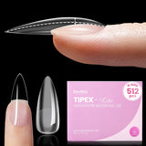 Beetles Tipex Lite Apex Nail Tips, 96/160/256/512PCS Pre-Etched Acrylic Nail Tips for Flat Nails & C-Curve Nail Beds, XS/S/M/L/XL Stiletto, Square, Almond & Coffin Nail Tips