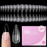 Beetles Tipex Lite Apex Nail Tips, 96/160/256/512PCS Pre-Etched Acrylic Nail Tips for Flat Nails & C-Curve Nail Beds, XS/S/M/L/XL Stiletto, Square, Almond & Coffin Nail Tips
