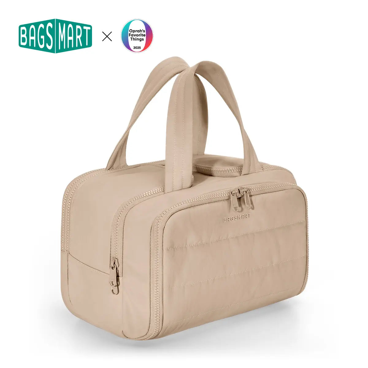 BAGSMART Crush 4-In-1 Puffy Multi-Functional Travel Toiletry Bag for Women Large Capacity Organizer with Handle for Accessories Essentials Toiletries Makeup Organizer Storage Bag Brush Pouch Travel Essentials Tiktokshopsummersale