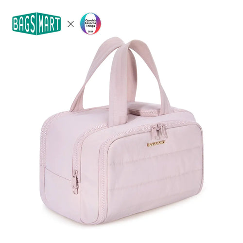 BAGSMART Crush 4-In-1 Puffy Multi-Functional Travel Toiletry Bag for Women Large Capacity Organizer with Handle for Accessories Essentials Toiletries Makeup Organizer Storage Bag Brush Pouch Travel Essentials Tiktokshopsummersale