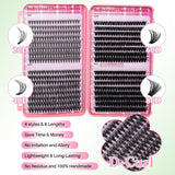 Lash Clusters Kit 640Pcs Eyelash Clusters Wispy Cluster Eyelash Extensions Pestañas Postizas Naturales Lash Extension Kit with Lash Bond&Seal,Lash Tweezers (Color-004)