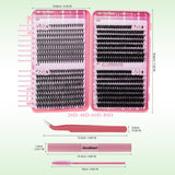 Lash Clusters Kit 640Pcs Eyelash Clusters Wispy Cluster Eyelash Extensions Pestañas Postizas Naturales Lash Extension Kit with Lash Bond&Seal,Lash Tweezers (Color-004)