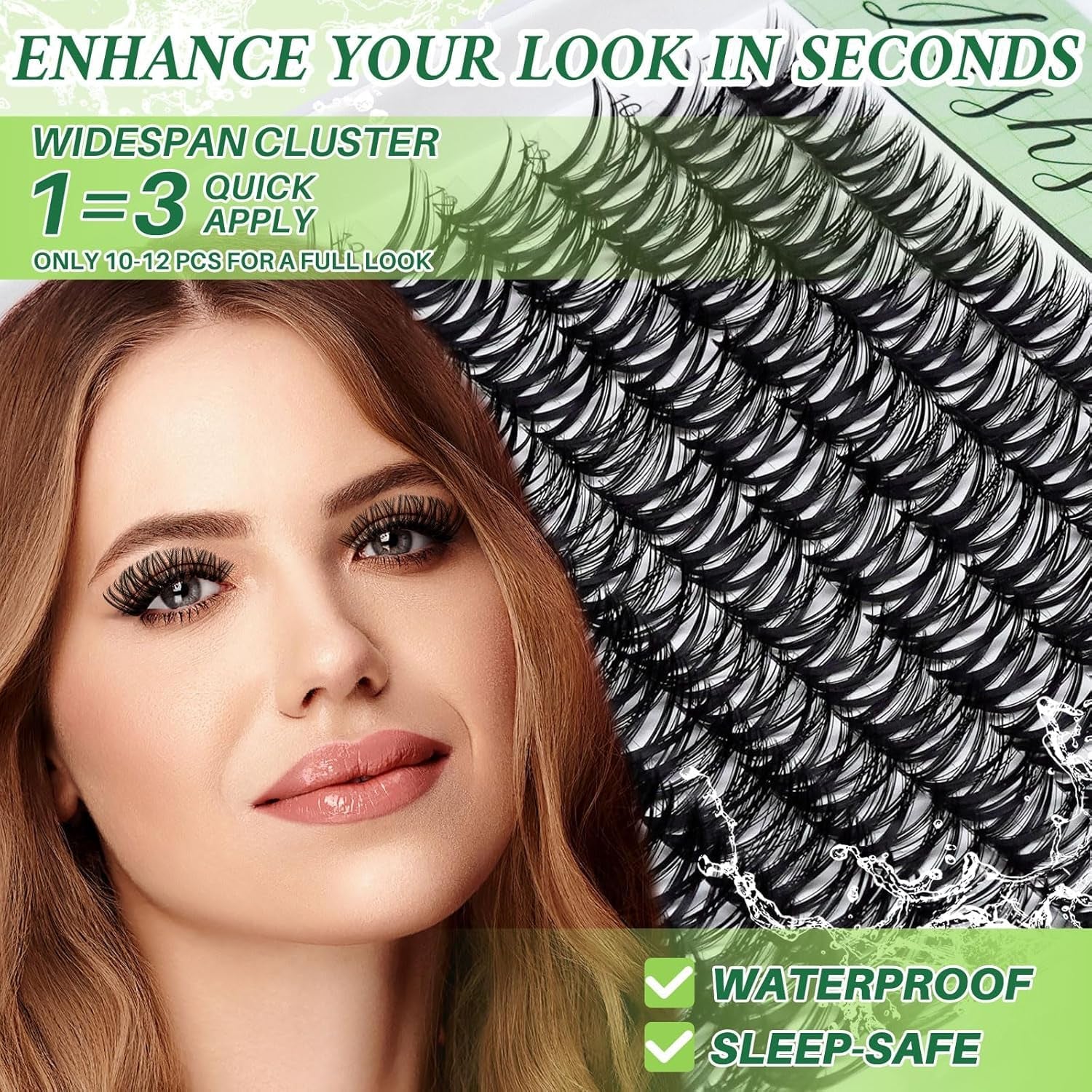 Lash Clusters Kit Wispy Eyelash Clusters Lashes Cluster Kit Cluster Eyelash Extensions Pestañas Postizas Naturales Thin Invisible Lash Band+Lash Bond&Seal,Tweezers (WL2-5 Kit)