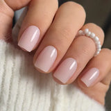 Milky White Press on Nails | Curvlife Nail | 30Pcs | Glossy Natural Finish | Easy Apply, Comfortable & Durable | Daily, Business & Elegant Nail Art | Summervibes