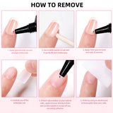 Curvlife Extra Short Squoval Press-On Nails Collection | 30PCS | Natural Nude & Pink Tones, Simple Cute, Soft Petal & Floral Styles, Glossy Jelly Finish | Summervibes | Non-Toxic Reusable Nails, Easy Application, Everyday Minimal Look for Daily Wear