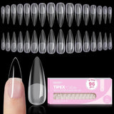 Beetles Tipex Lite Apex Nail Tips, 96/160/256/512PCS Pre-Etched Acrylic Nail Tips for Flat Nails & C-Curve Nail Beds, XS/S/M/L/XL Stiletto, Square, Almond & Coffin Nail Tips