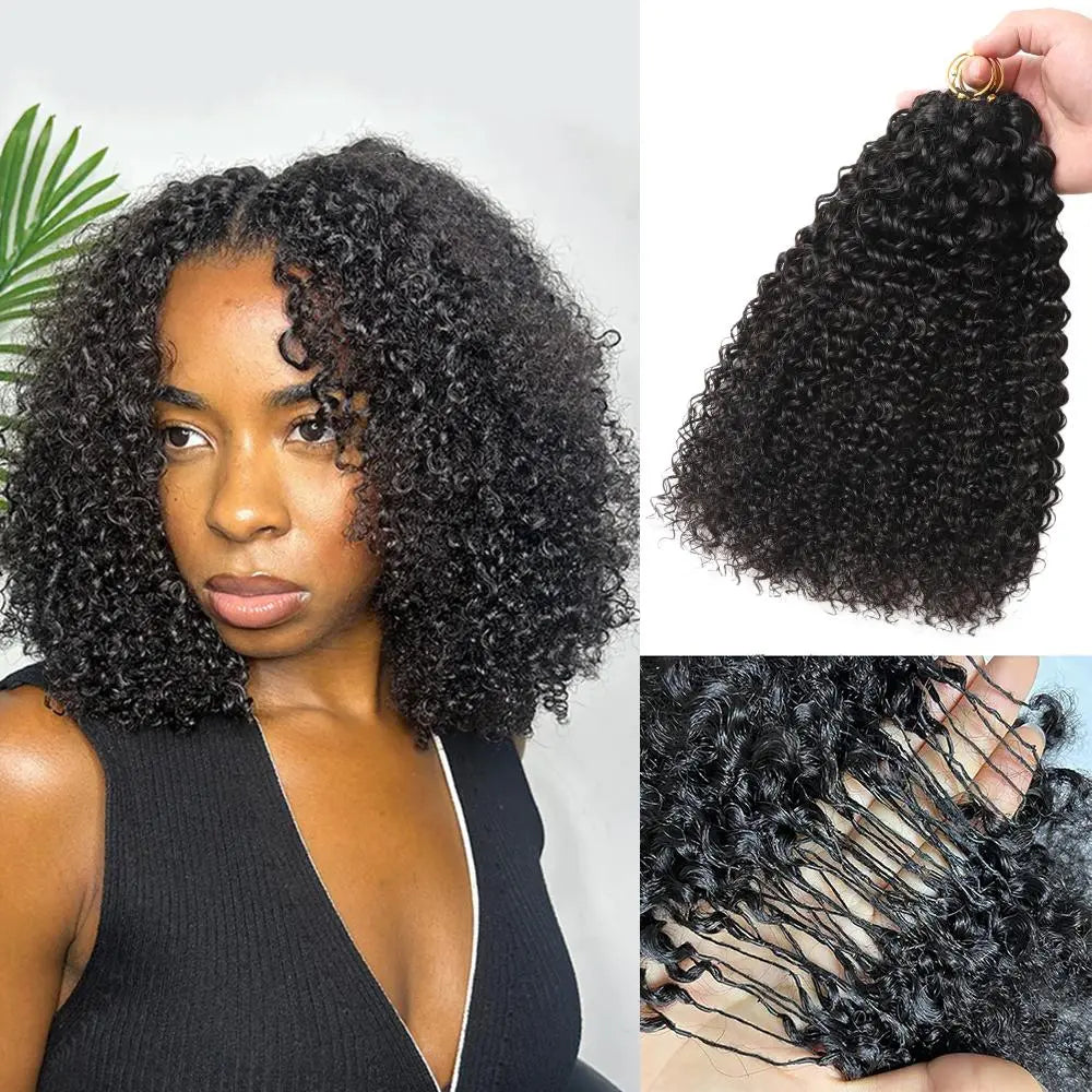 New 2026 Ramiss Burmese Curly Crochet Human Hair Pre-Separated 50G/Pack Time-Saving, 40 Strands/Pack Mircale Knots Hot Braids,4-5 Packs for Full Head Protective Styles Light Weight No Tension Reusable Feather Crochet Extension #Summerwins #Dealsforyoudays