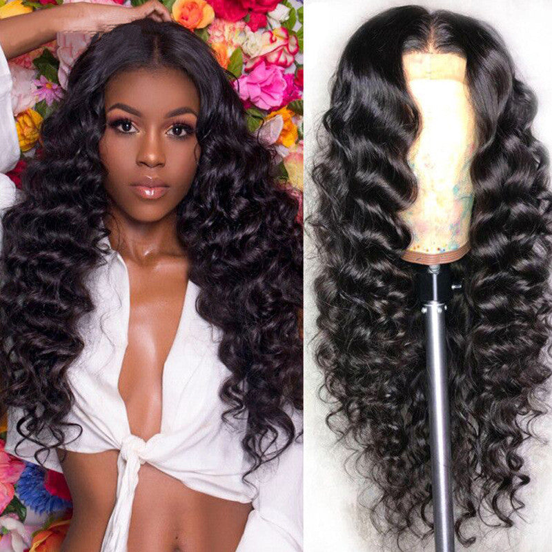 Human Hair Loose Deep Lace Frontal Wigs 13X4 Headgear
