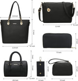 Purses and Handbags for Women Synthetic Leather Tote Crossbody Bags Satchel Purses Set 6Pcs | Set