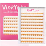 Self Adhesive Natural Lash Clusters-Fishtail Styles, Winkyoko No Glue Beginner Friendly Lashes, C Curl Diy Lash Extension, 8-14Mm Mixed Length Individval Natural-Look Eyelash Extension, Pre-Glued Long Lasting Lightweight Wispy Cat Eye Look No Glue Needed