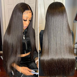 220% HD Lace Front Wigs Human Hair Pre Plucked 26 Inch | 12A 13X4 Lace Frontal Human Hair Wigs for Black Women Pre Bleached Small Knots Natural Hairline Natural Black Color