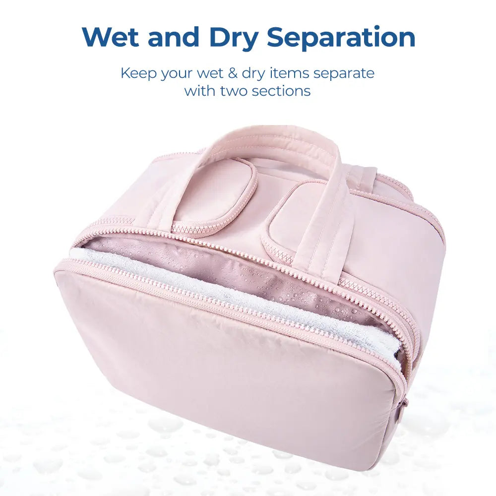 BAGSMART Crush 4-In-1 Puffy Multi-Functional Travel Toiletry Bag for Women Large Capacity Organizer with Handle for Accessories Essentials Toiletries Makeup Organizer Storage Bag Brush Pouch Travel Essentials Tiktokshopsummersale