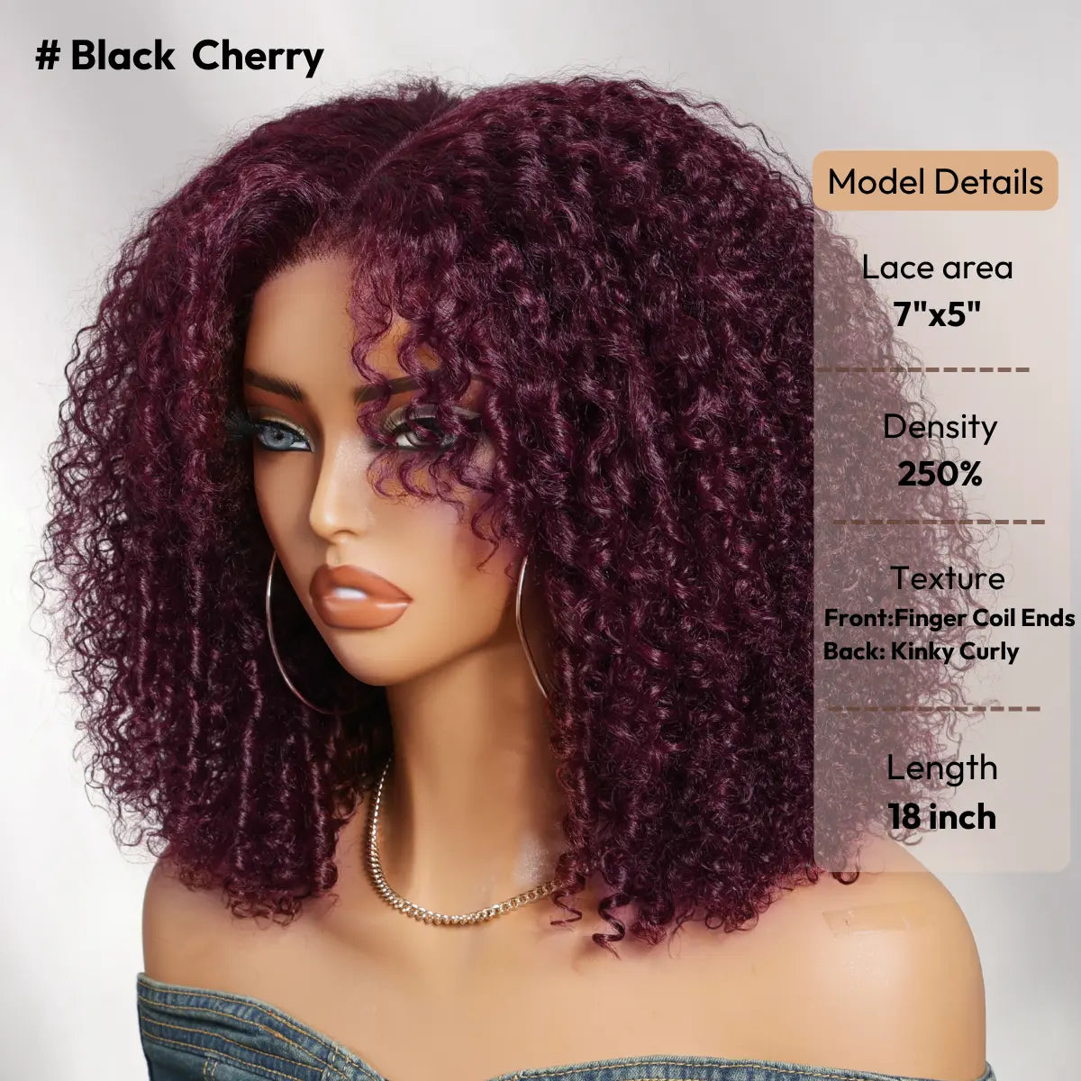 Unice 250% Density Reddish Brown Fluffy Afro Kinky Curly with Layered Finger Coil Ends Glueless 7X5 HD Lace Closure Human Hair Wigs No Slip Beginner-Friendly Natural Looking Summer Wig Super Brand Day