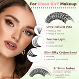Lash Clusters Kit 640Pcs Eyelash Clusters Wispy Cluster Eyelash Extensions Pestañas Postizas Naturales Lash Extension Kit with Lash Bond&Seal,Lash Tweezers (Color-004)