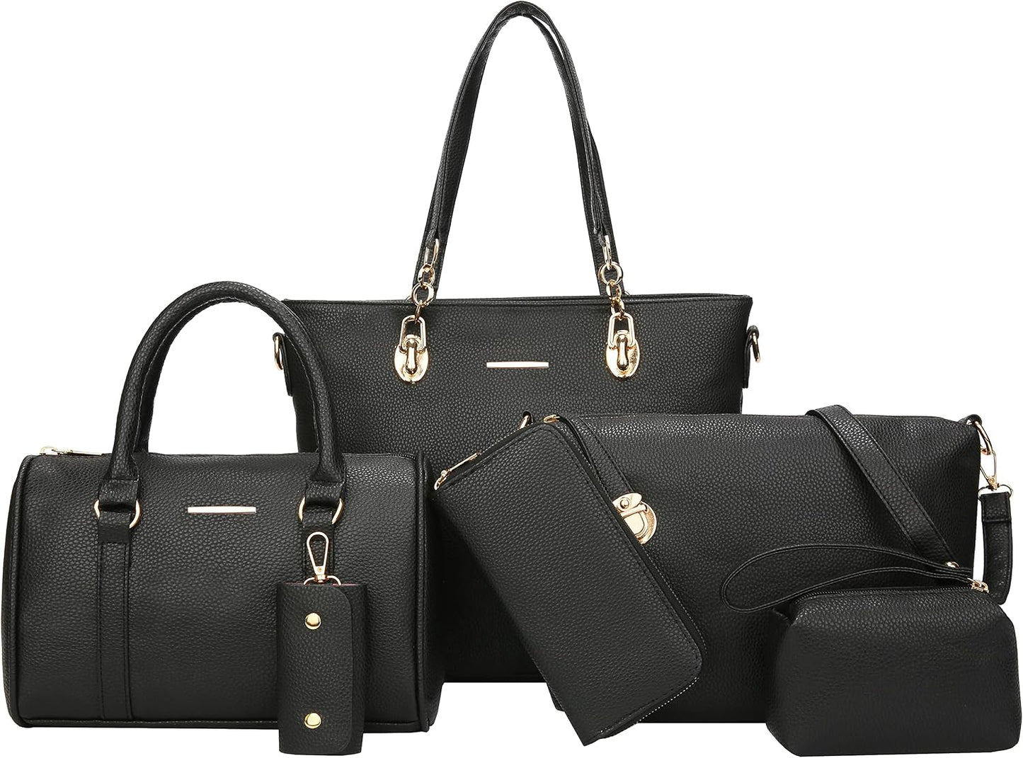 Purses and Handbags for Women Synthetic Leather Tote Crossbody Bags Satchel Purses Set 6Pcs | Set