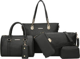 Purses and Handbags for Women Synthetic Leather Tote Crossbody Bags Satchel Purses Set 6Pcs | Set