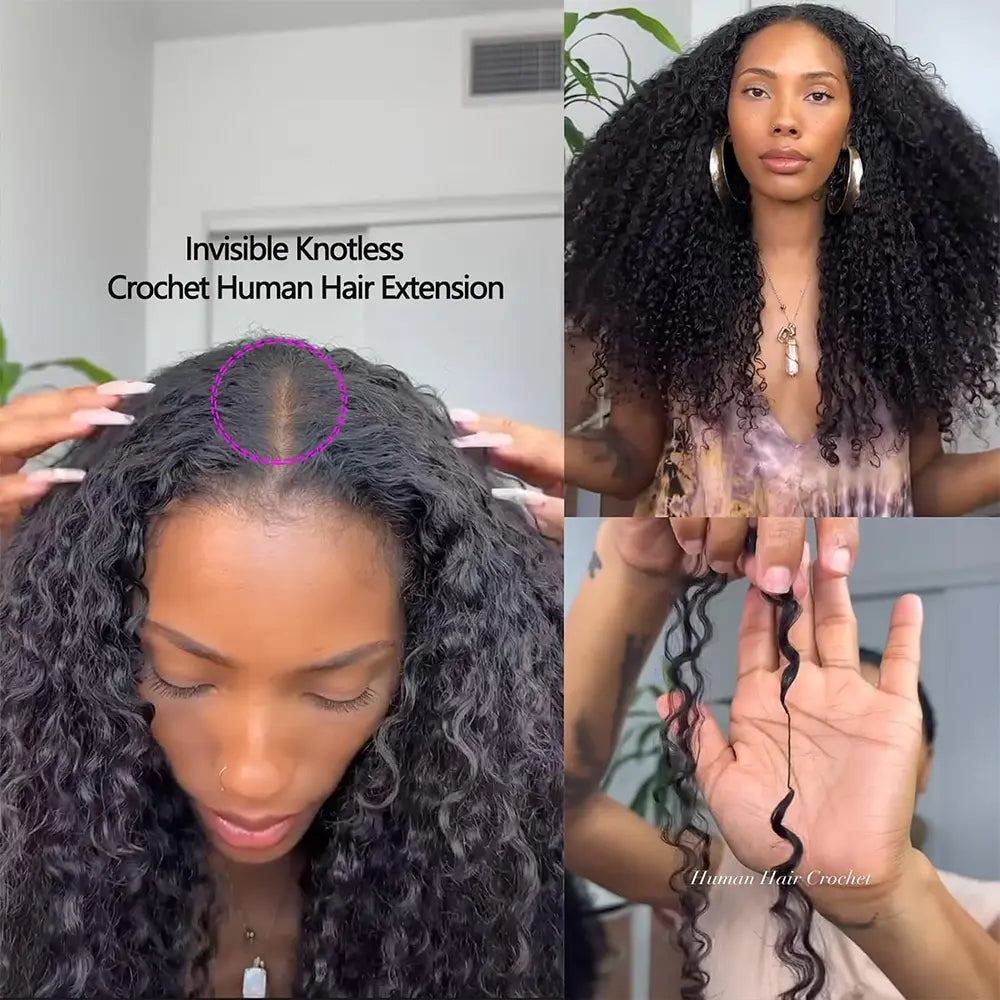 New 2026 Ramiss Burmese Curly Crochet Human Hair Pre-Separated 50G/Pack Time-Saving, 40 Strands/Pack Mircale Knots Hot Braids,4-5 Packs for Full Head Protective Styles Light Weight No Tension Reusable Feather Crochet Extension #Summerwins #Dealsforyoudays