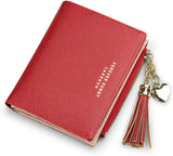 Womens Wallet Cute Elegant Long Slim Card Holder Case Minimalist Coin Purse Thin Tassels Zip Clutch Wallets for Girls Ladies | Cute