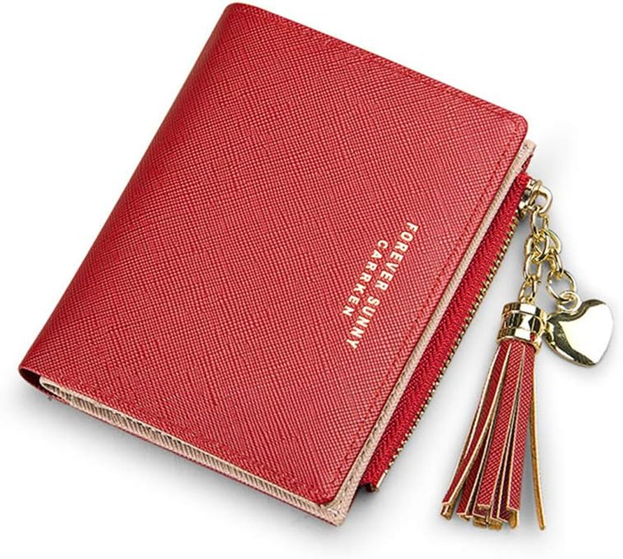 Womens Wallet Cute Elegant Long Slim Card Holder Case Minimalist Coin Purse Thin Tassels Zip Clutch Wallets for Girls Ladies | Cute