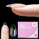 Beetles Tipex Lite Apex Nail Tips, 96/160/256/512PCS Pre-Etched Acrylic Nail Tips for Flat Nails & C-Curve Nail Beds, XS/S/M/L/XL Stiletto, Square, Almond & Coffin Nail Tips