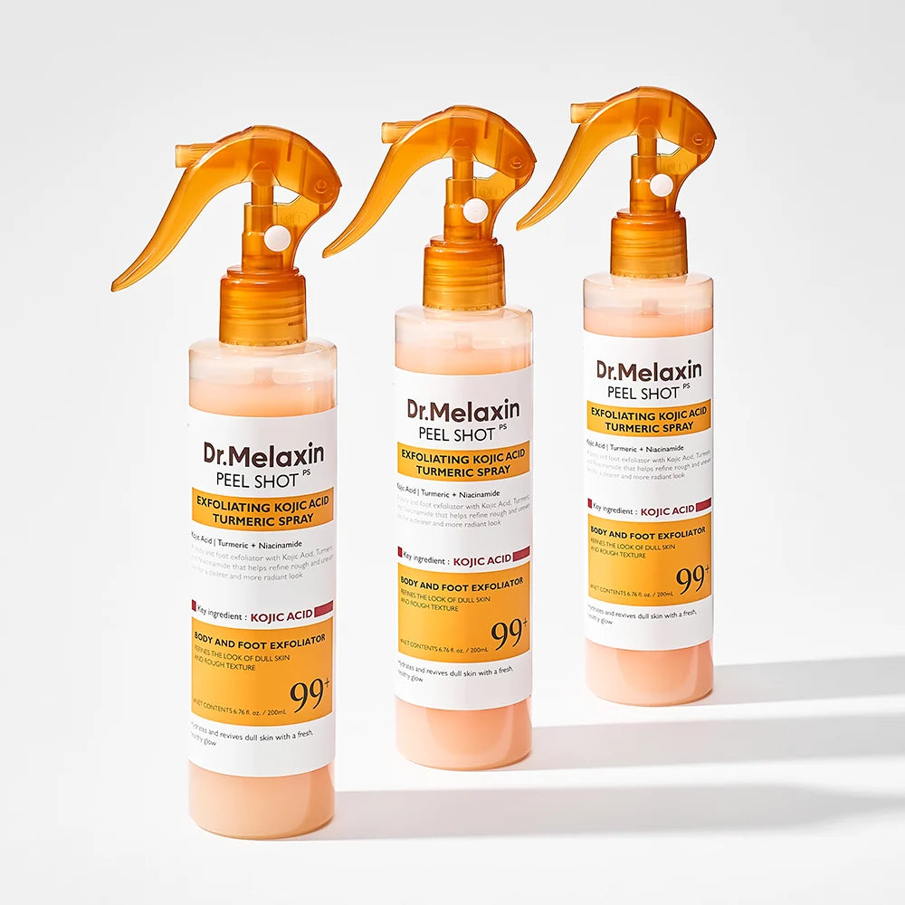 [Dr.Melaxin Official] Peel Shot Keratin Care Kojic Acid Turmeric Spray 200Ml Pore Clearing Exfoliating Formula Skin Repair Scrub