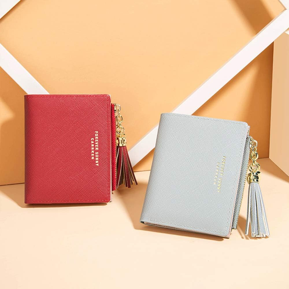 Womens Wallet Cute Elegant Long Slim Card Holder Case Minimalist Coin Purse Thin Tassels Zip Clutch Wallets for Girls Ladies | Cute