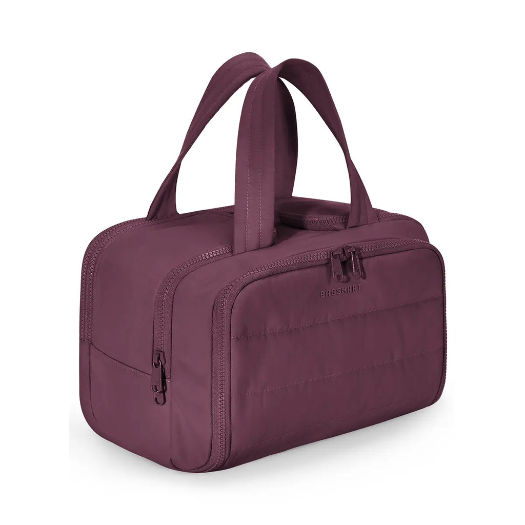 BAGSMART Crush 4-In-1 Puffy Multi-Functional Travel Toiletry Bag for Women Large Capacity Organizer with Handle for Accessories Essentials Toiletries Makeup Organizer Storage Bag Brush Pouch Travel Essentials Tiktokshopsummersale