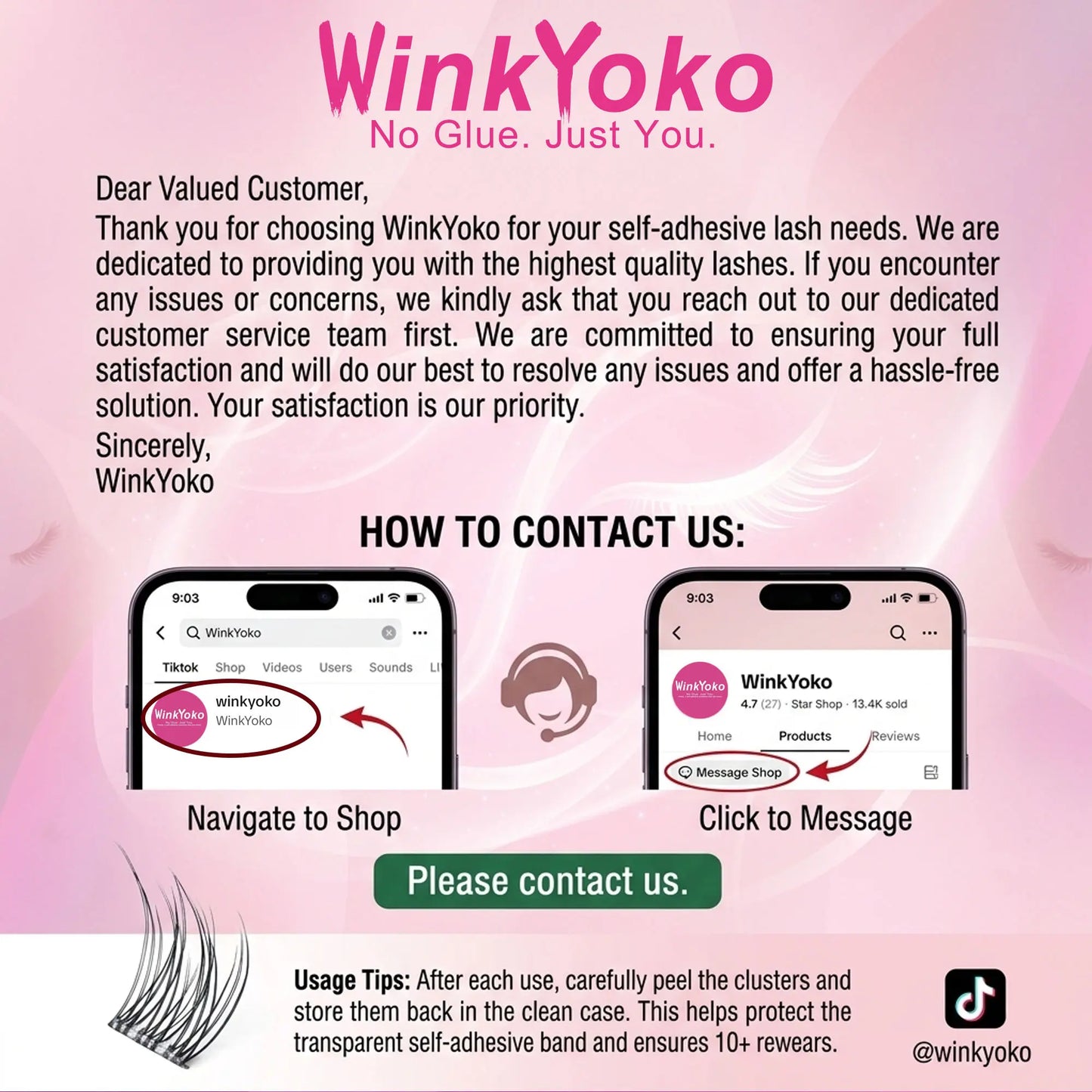 Self Adhesive Natural Lash Clusters-Fishtail Styles, Winkyoko No Glue Beginner Friendly Lashes, C Curl Diy Lash Extension, 8-14Mm Mixed Length Individval Natural-Look Eyelash Extension, Pre-Glued Long Lasting Lightweight Wispy Cat Eye Look No Glue Needed