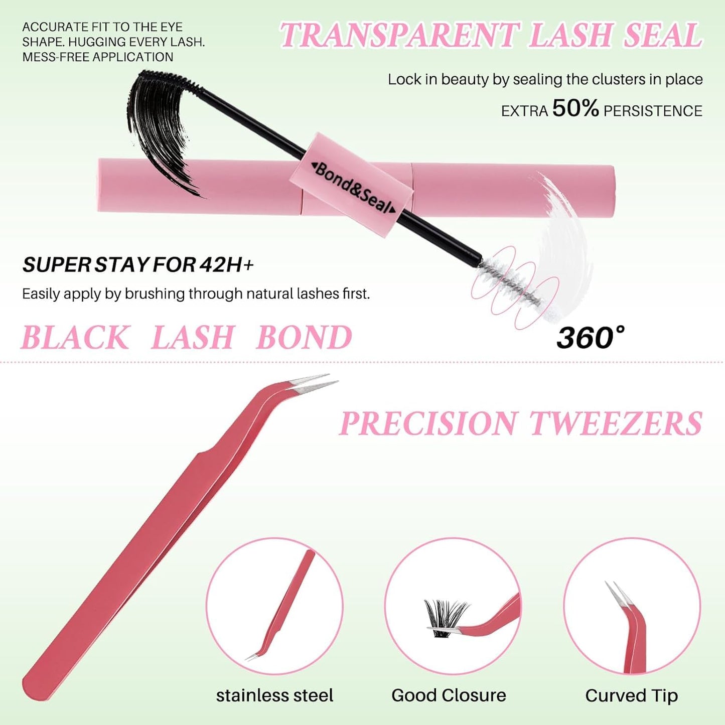 Lash Clusters Kit 640Pcs Eyelash Clusters Wispy Cluster Eyelash Extensions Pestañas Postizas Naturales Lash Extension Kit with Lash Bond&Seal,Lash Tweezers (Color-004)