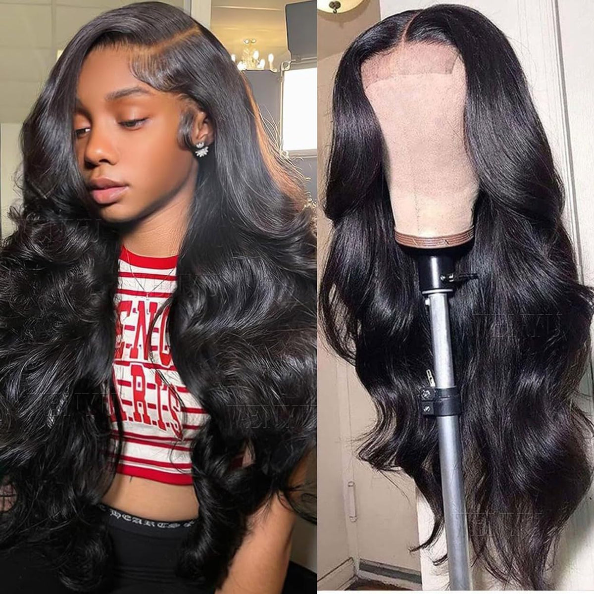 13X6 Lace Front Wigs Human Hair Wig Pre Plucked Body Wave Wig Human Hair Lace Frontal Wigs Human Hair Wigs for Black Women Glueless Wigs (Body Wave 13X6, 22 Inch Body Wave)