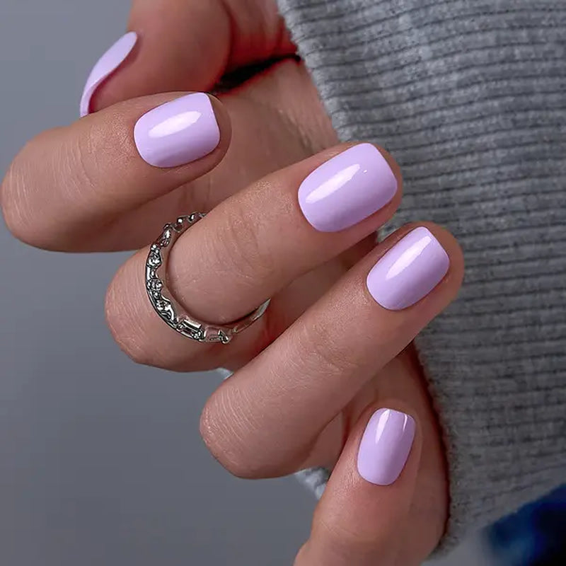 Curvlife Extra Short Squoval Press-On Nails Collection | 30PCS | Natural Nude & Pink Tones, Simple Cute, Soft Petal & Floral Styles, Glossy Jelly Finish | Summervibes | Non-Toxic Reusable Nails, Easy Application, Everyday Minimal Look for Daily Wear