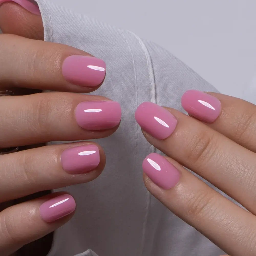 Curvlife Extra Short Squoval Press-On Nails Collection | 30PCS | Natural Nude & Pink Tones, Simple Cute, Soft Petal & Floral Styles, Glossy Jelly Finish | Summervibes | Non-Toxic Reusable Nails, Easy Application, Everyday Minimal Look for Daily Wear