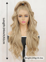Lehanhair 24 Inch Long Body Wave Wig for Women, Gorgeous Fluffy No-Bangs Synthetic Hair Wigs Heat Resistant 13X6 Lace Front Wig for Daily Wear Wig and Parties, Glueless Wig, Fluffy Effortless Wig, Fashion Fluffy Wigs