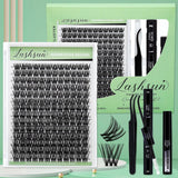 Lash Clusters Kit Wispy Eyelash Clusters Lashes Cluster Kit Cluster Eyelash Extensions Pestañas Postizas Naturales Thin Invisible Lash Band+Lash Bond&Seal,Tweezers (WL2-5 Kit)