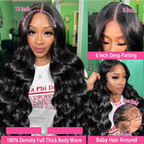 13X6 Lace Front Wigs Human Hair Wig Pre Plucked Body Wave Wig Human Hair Lace Frontal Wigs Human Hair Wigs for Black Women Glueless Wigs (Body Wave 13X6, 22 Inch Body Wave)