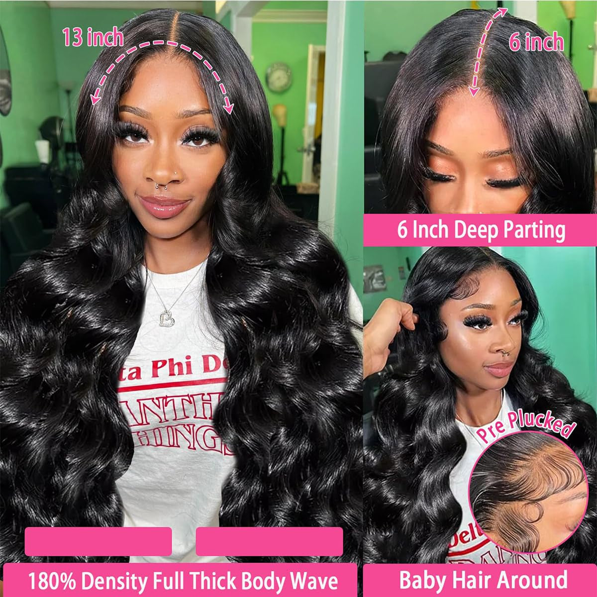 13X6 Lace Front Wigs Human Hair Wig Pre Plucked Body Wave Wig Human Hair Lace Frontal Wigs Human Hair Wigs for Black Women Glueless Wigs (Body Wave 13X6, 22 Inch Body Wave)