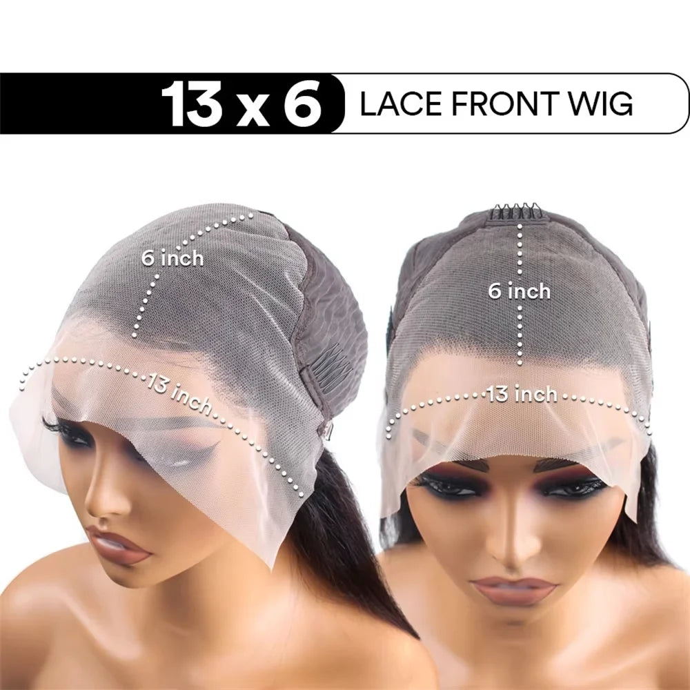 13X6 Bob Wig Water Wave Bob Wigs Human Hair 13X6 Lace Frontal Wigs 200% Density Curly Bob Wig Human Hair Pre Plucked Deep Wave Wig for Black Women Natural Black 8Inch