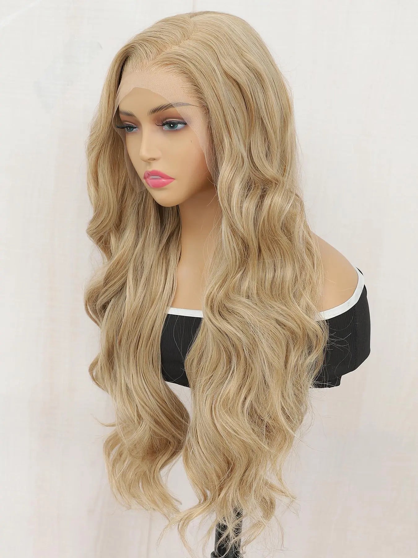 Lehanhair 24 Inch Long Body Wave Wig for Women, Gorgeous Fluffy No-Bangs Synthetic Hair Wigs Heat Resistant 13X6 Lace Front Wig for Daily Wear Wig and Parties, Glueless Wig, Fluffy Effortless Wig, Fashion Fluffy Wigs