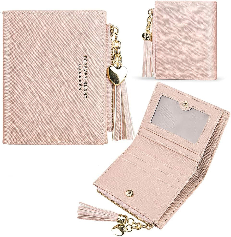 Womens Wallet Cute Elegant Long Slim Card Holder Case Minimalist Coin Purse Thin Tassels Zip Clutch Wallets for Girls Ladies | Cute