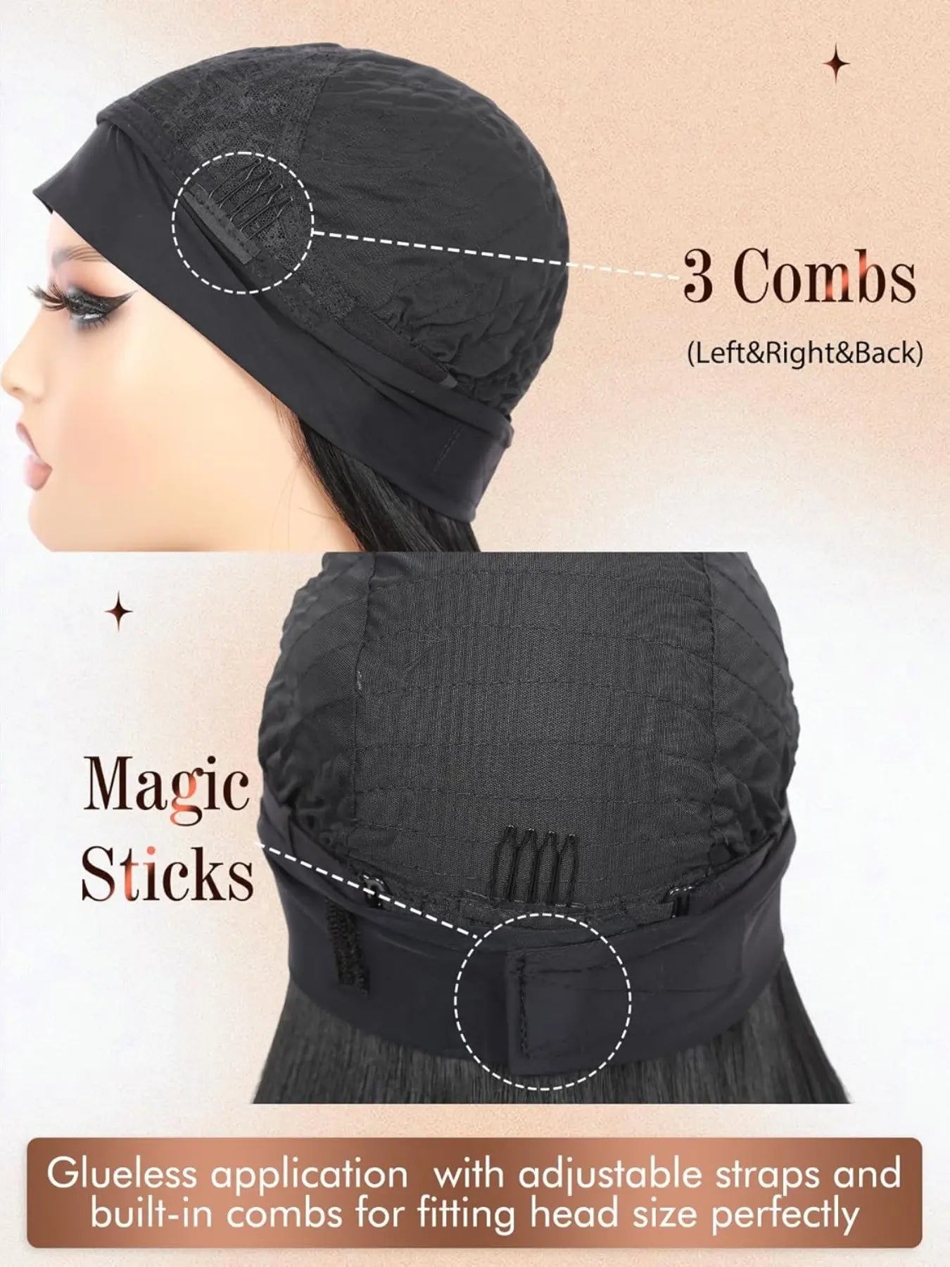 32 Inch Super Long Glueless Headband Half Wig for Women, Daily Wear Wig, Synthetic Wigs, Synthetic Straight Hair, Heat Resistant Fiber, Suitable for Daily & Party Use