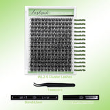 Lash Clusters Kit Wispy Eyelash Clusters Lashes Cluster Kit Cluster Eyelash Extensions Pestañas Postizas Naturales Thin Invisible Lash Band+Lash Bond&Seal,Tweezers (WL2-5 Kit)