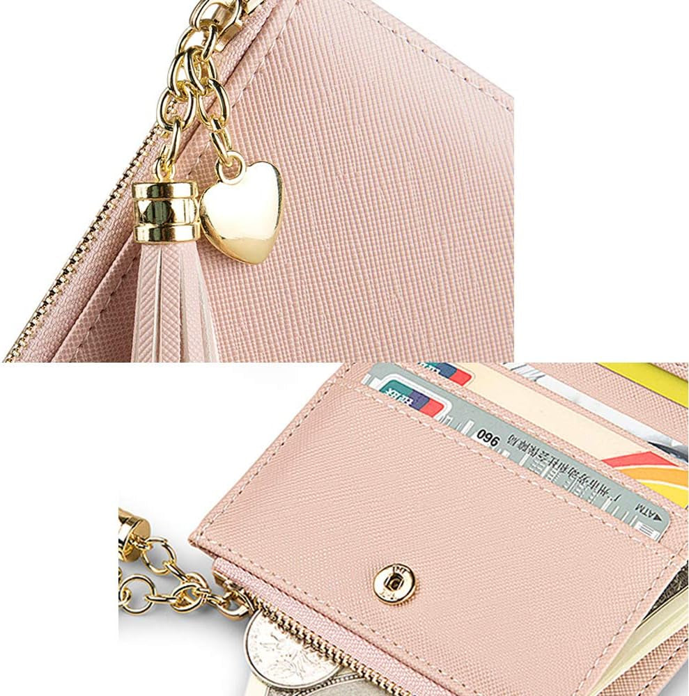 Womens Wallet Cute Elegant Long Slim Card Holder Case Minimalist Coin Purse Thin Tassels Zip Clutch Wallets for Girls Ladies | Cute