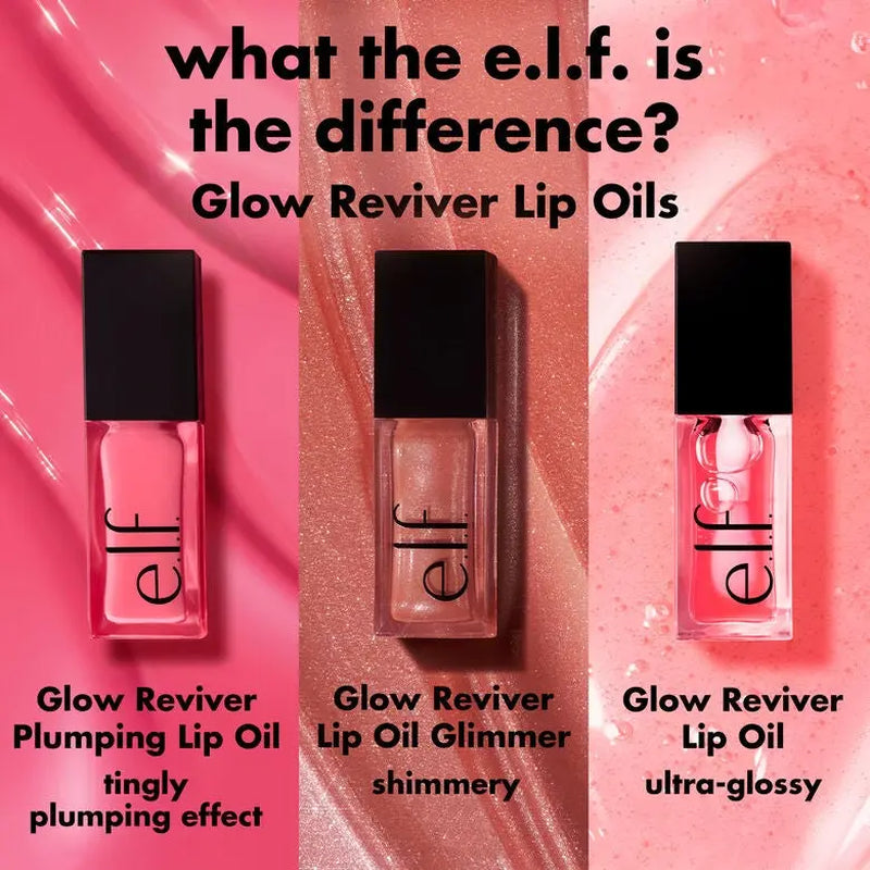 E.L.F. Glow Reviver Lip Oil Glimmer, Hydrating Lip Oil with Glitter Finish 7.6Ml