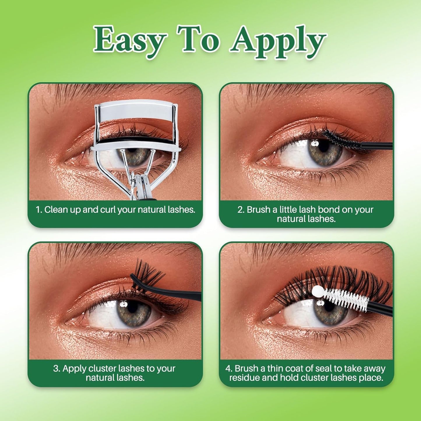 Lash Clusters Kit Wispy Eyelash Clusters Lashes Cluster Kit Cluster Eyelash Extensions Pestañas Postizas Naturales Thin Invisible Lash Band+Lash Bond&Seal,Tweezers (WL2-5 Kit)